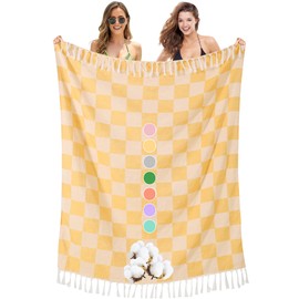 Turkish Beach Towel Blanket Giant Extra Large Boho Jumbo Throw Blanket Fast Drying Soft Thin Sandless Compact Oversized No Sand Repellent Anti Resistant Repels Sandfree Chamois Women Men Adult Gifts