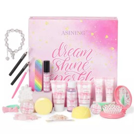 ASINING 24일 뷰티 케어 어드벤트 캘린더 메이크업 및 화장품 서프라이즈 여성용 생일 선물 세트 바구니 10대 24 Days Beauty Care Advent Calendar Makeup and Cosmetics Surprise Gift Set Basket for Women Birthday Gift for Teens [14 Pcs Cherry Blossom Rose scents]