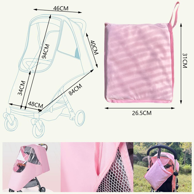 Universal Stroller Rain Cover Windproof Waterproof Dustproof Windproof Cold Resistant