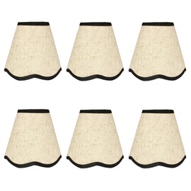 Small Lamp Shades Clip on Bulb, Linen Chandelier Shades Set of 6