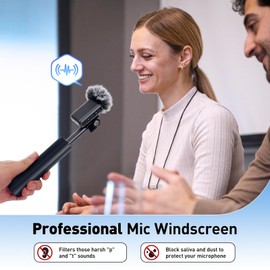 2*Pcs Furry Mic Windscreen for DJI Mic - Mic Wind Muff Suitable for DJI Mic Reduce Wind Noise, Keep Microphone Clean (Grey)