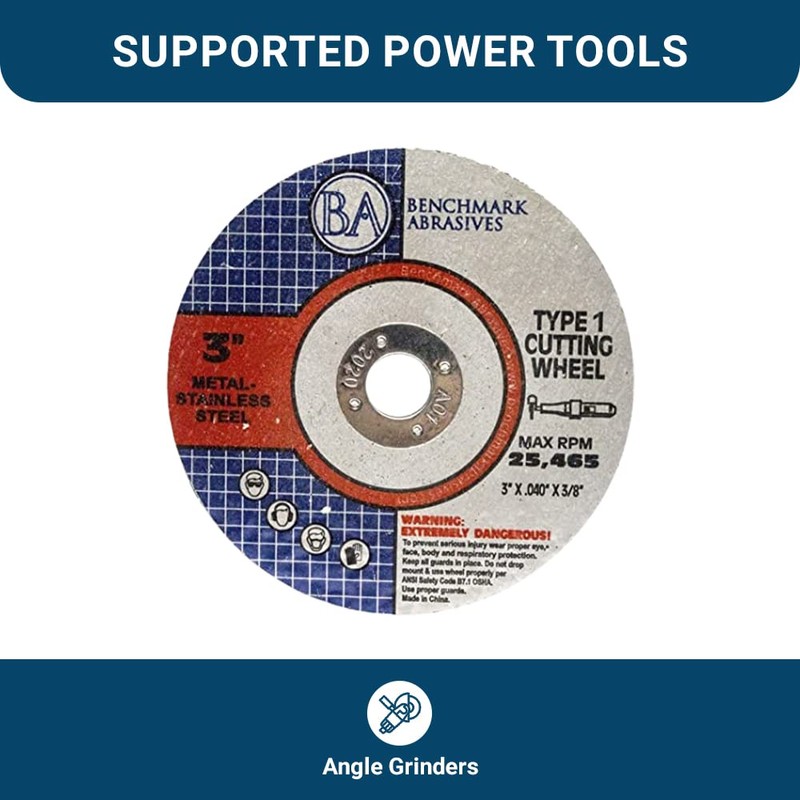 Benchmark Abrasives 3" x .040" x 3/8" Thin Metal Cutting