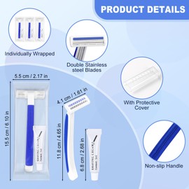 Disposable Razors Individually Wrapped Bulk, Travel Razors Bulk With Shaving Cream For Hotels, Shelters, Homeless, Nursing Homes, Charities, Churches, Blue (60)