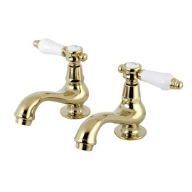 Kingston Brass KS1102BPL Bel Air Basin Tap Faucet with Lever Handle, 4-3/16" In Spout Reach, Polished Brass