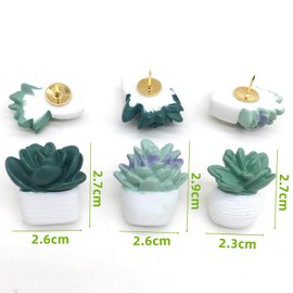 Inlefen 20 Pieces Cute Succulent Plants Decorative Push Pins Photo Wall, Feature Wall, Map, Bulletin Board, Office or Home Wall Decorations