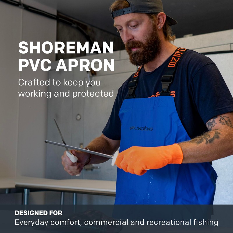 Grundens Shoreman PVC Apron, Orange, ONE SIZE