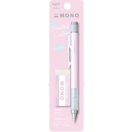 Tombow MONO Graph and MONO Eraser, 0.5 mm, Rose, Precision with 4 mm Tip, Innovative Shake Mechanism, More Stable Brass Pliers, Refillable, Includes Eraser [SH-MG85-PE04A]