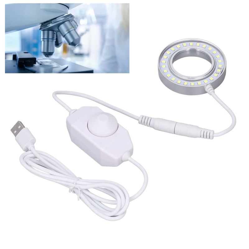 Microscope Lighting Lamp Spiral Buckle Adjustable Brightness LED Ring Light