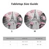 Famame Eiffel Tower Pink Lovers Paris Fitted Round Tablecloth Waterproof