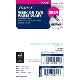 Filofax Pocket week on two pages 5 language 2024 diary