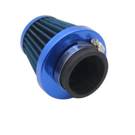 Motorcycle Air Intake System Filters Universal Clamp-on Pod Intake Cleaner Chrome End Caps for Yamaha Honda Suzuki Kawasaki Motorcycles Dirt Bike ATV Moped Pit Bike (48mm/1.89inch, Blue)
