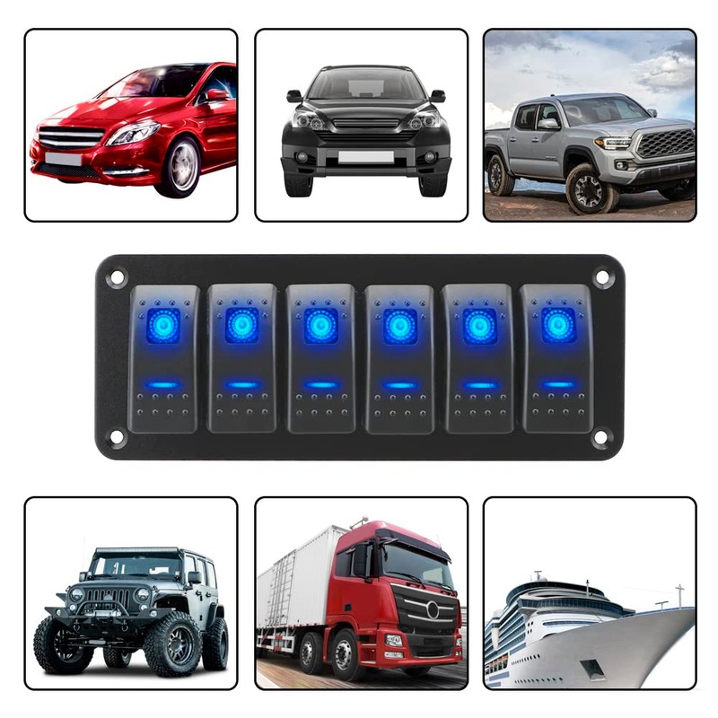 Baceyong 12V/24V 240W Car Rocker Switch Panel RV Yacht Modified
