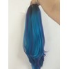 Sylvia 24" Blue/Yellow/Green/Purple Mixed Color Ombre Natural Wave Synthetic Lace