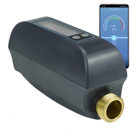 WiFi Smart Water Shutoff Valve, Automatic WiFi Sprinkler Water Hose Timer Controller, Multifunctional Tuya Smart Water Flow Meter with LCD Display for Yard Garden Hose Irrigation 3/4” Pipe Diameter