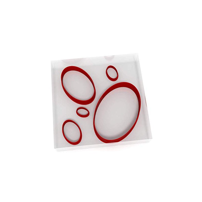 Set of 5 Oval Cutters Fondant Polymer Cookie Icing Crafts