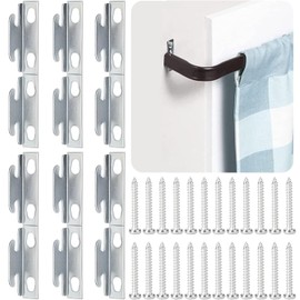 Curtain Rod Bracket Curtain Rod Hardware Brackets Curtain Rod Single Bracket Spreader Wall Bracket Hooks Curtain Rod Hooks for Wall(12 Sets)