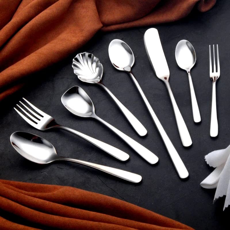 Csinos 304 Stainless Steel Spoon Shell Shape Flatware Spoon Dessert