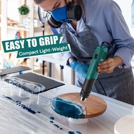 PRULDE Mini Heat Gun Dual Temp, 500W Hot Air Gun Tool 248℃-454℃ with one Nozzle for Crafts DIY, Epoxy Resin, Shrink Wrap, Electronics, Embossing