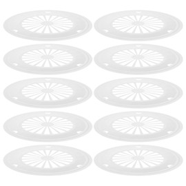 DOITOOL 10Pcs Reusable Plastic Paper Plate Holder for Party BBQ and Picnic Round Paper Plate Trays Barbecue Plate Support Plastic Dinnerware (White)