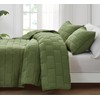Chezmoi Collection George 3-Piece Jacquard Quilt Set Queen Size, Olive