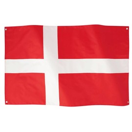 Runesol Denmark National Flag, 91 x 152 cm (3 x 5 ft), Denmark Dannebrog, 4 Eyelets, Brass Eyelet in Each Corner, Denmark Banner, World Cup, Premium Flags for Indoor and Outdoor Use, Waterproof