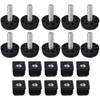 10PCS Thread Black Plastic Furniture Chair Leg Plug Blanking End Caps Insert Plugs with Adjust Thread Feet for Square Pipe Tube (0.79x0.79x1.18inch(LxWxH))
