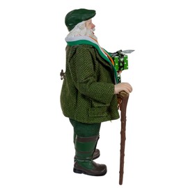 Kurt Adler 10.5-inch Fabriché™ Musical Irish Santa with Wreath