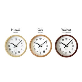 KATOMOKU Muku Clock 16 Hinoki Wall Clock, Continuous Second Hand, Km-108HIRC, φ8.7 inches (220 mm) (Atomic Clock)
