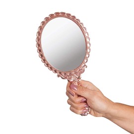 JOONOR Handheld Mirror with Handle Vintage Compact for Personal Makeup Vanity Hand Held Mirror Tone Victorian Vanity Mirror 9.8x4.5in