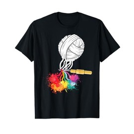 Crocheting Knitting Rainbow Yarn Rainbow T-Shirt