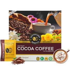 COFFEECURRY Cocoa Coffee Premix (30 Sachets|1 Month Pack) - Smooth Flavor of Cocoa Powder | Superfood Powered Coffee - 300 gms - Just Add Hot Water