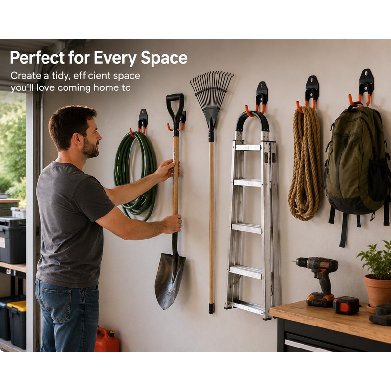 Heavy Duty Wall Mounted Storage Hook for Garage and Home