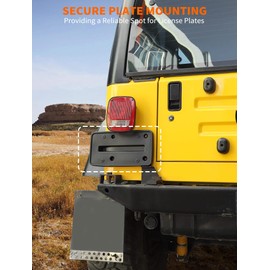 Savadicar Rear License Plate Frame, Durable ABS License Plate Holder Bracket Compatible with 1995-2006 Jeep Wrangler TJ, Exterior Car Accessories, 1 PC, Black