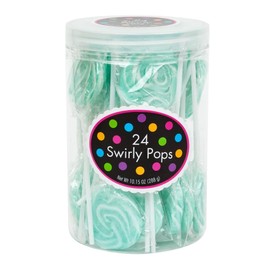 Bayside Candy Swirly Pops – Assorted Colorful Lollipops with Fruity Flavors – Individually Wrapped Twisted Suckers (Robin Egg Blue Cotton Candy)