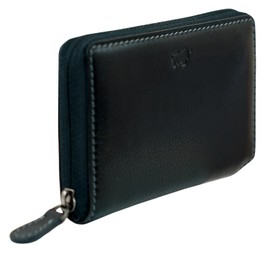 BRAUN BÜFFEL - RFID Zip Card Case Arezzo - 9 Card Slots Made of Genuine Cowhide Leather Simple Design - Elegant Black, black, Modern
