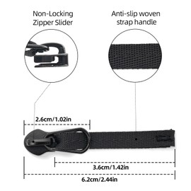 KmomaZip #5 Zipper Replacement, 5 Pcs Replacement Pull Sliders Universal Nylon Teeth Zipper Repair Kit for Jacket Coat Backpack (Style 2 Black), Factory Direct Sales, Can Customize Zippers