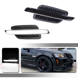 Tonsya For 2008 2009 Pontiac G8 Front Fender Side Marker Lights Turn Signal Light White Led Smoked Lens OEM