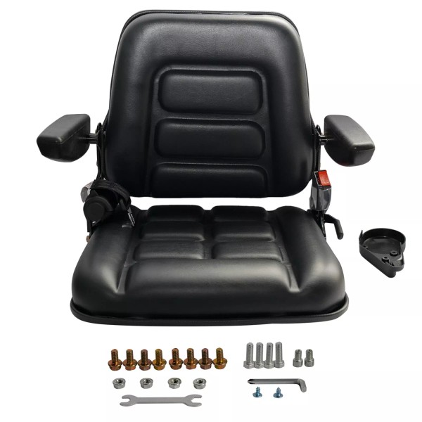 OE QUALITY Universal Tractor Seat w/180° Adjustable Backrest Angle, Armrests
