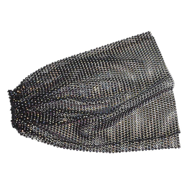FOMIYES Rhinestone Mesh Head Scarf Elastic Fishnet Headwrap with Sparkling