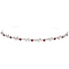 Flexible Elegant Vine Design Headband Tiara - Silver Plated Red