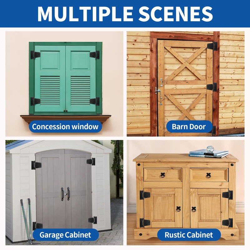 TamBee Black Gate Hinges Shed Hinges Heavy Duty Gate Hinges