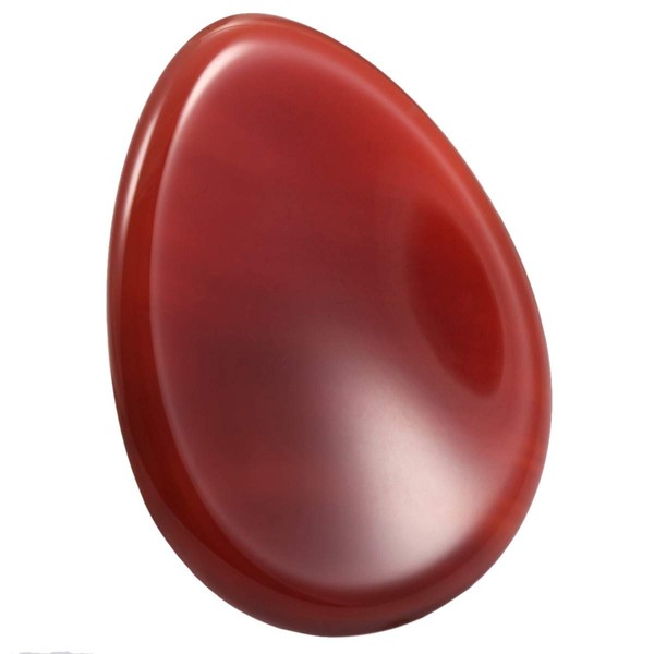 mookaitedecor Carnelian Thumb Stone Crystal Gemstone Massage Stone with Hollow Worry Stone for Healing Reiki Size Approx. 45 x 35 x 5 mm (Pack of 2)