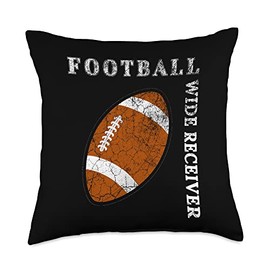 Football Team Sport Vintage Football Wide Receiver WR Vertical Logo Throw Pillow, 18x18, Multicolor