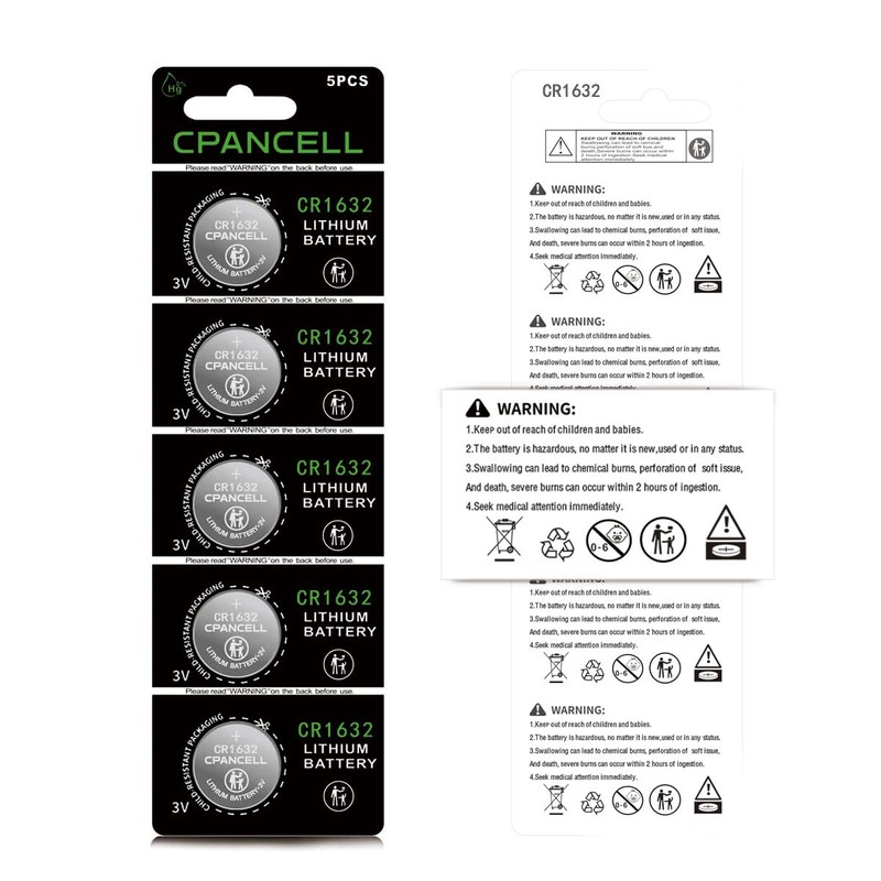 CPANCELL CR1632 3V Lithium Batteries High Capacity Battery (5 Count)