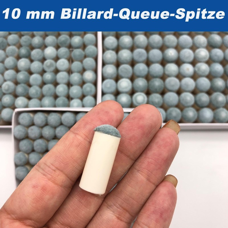 CALLYSONIC Pack of 10 Billiard Cue Tips, 10 mm Billiard