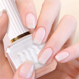 COSMOO Jelly White Nail Polish, 12ml Cream White Quick Dry Nail Lacquer for Nail Art Varnish, 0.41 fl oz | COSMOO