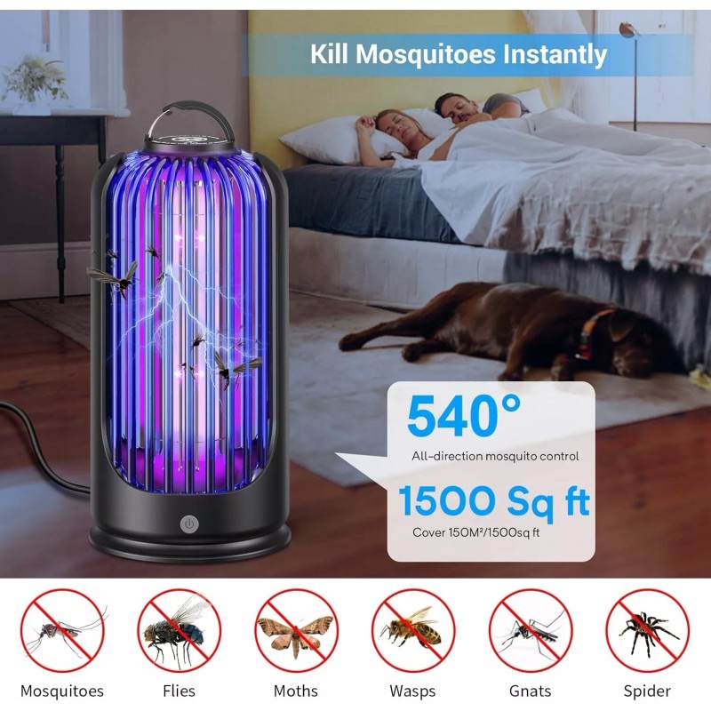 Elechome Bug Zapper for Indoor Outdoor, Rechargeable Mosquito Zapper with