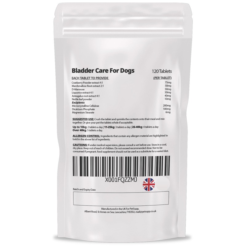 PetSupp Urinary Support and Bladder Control Supplement For Dogs, Contains