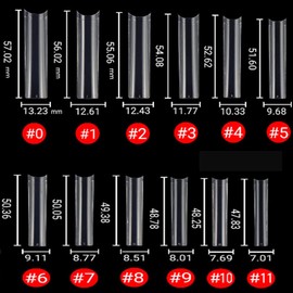 SITELENABY No C Curve 3XL Square Nail Tips-Clear Acrylic Nails Square Shape Nail Tips SITELENABY 504 pcs Flattened Half Cover False Nails for Nail Salons and DIY French ABS Nail Art Tips (3xl square no c curve)