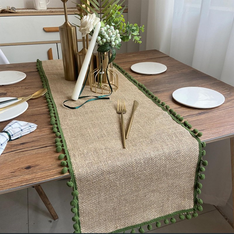 Jarsense Tablecloth Cotton and Linen Woven Tablecloth for Kitchen, Dining